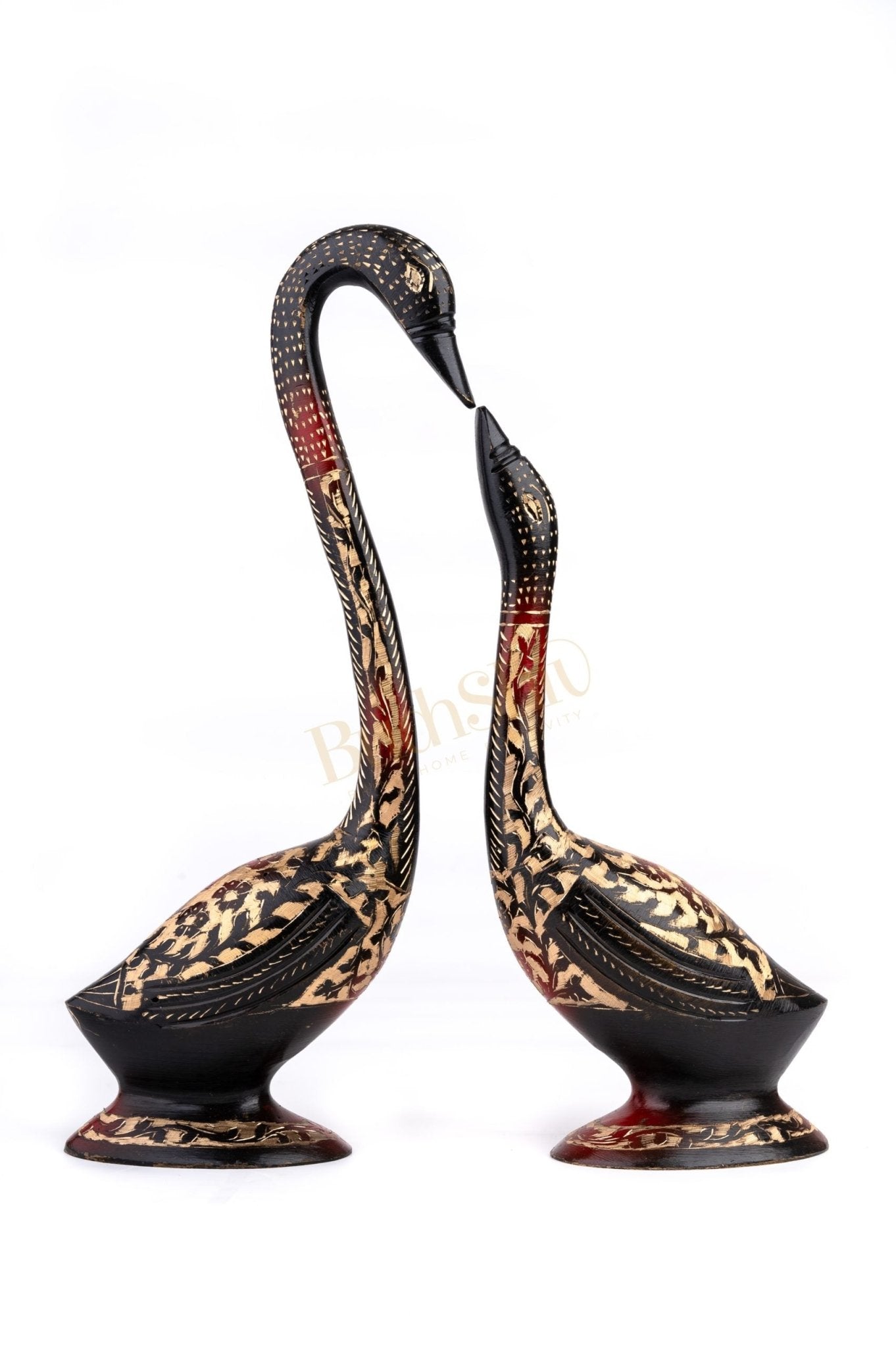 Swan Set of 2 in Brass for Home Decor Office Decor ( Big ) - Budhshiv.com