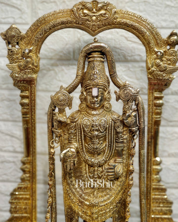 Tirupati Balaji Brass Idol 25 inches - Budhshiv.com