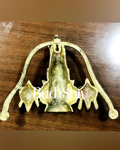 Tirupati Balaji Face Wall Hanging Golden Shankh and Chakra - Budhshiv.com