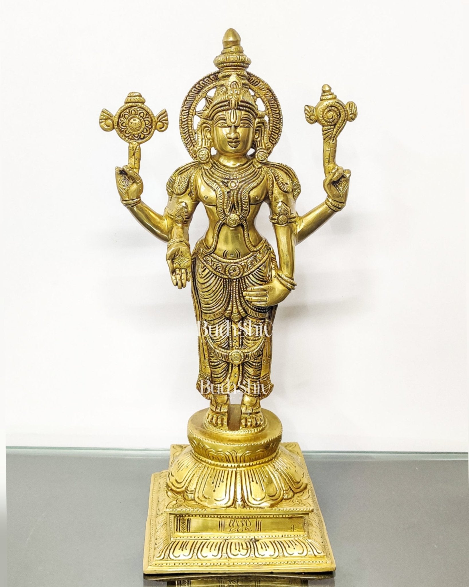 Tirupati Balaji Statue in Superfine Brass 18" - Budhshiv.com