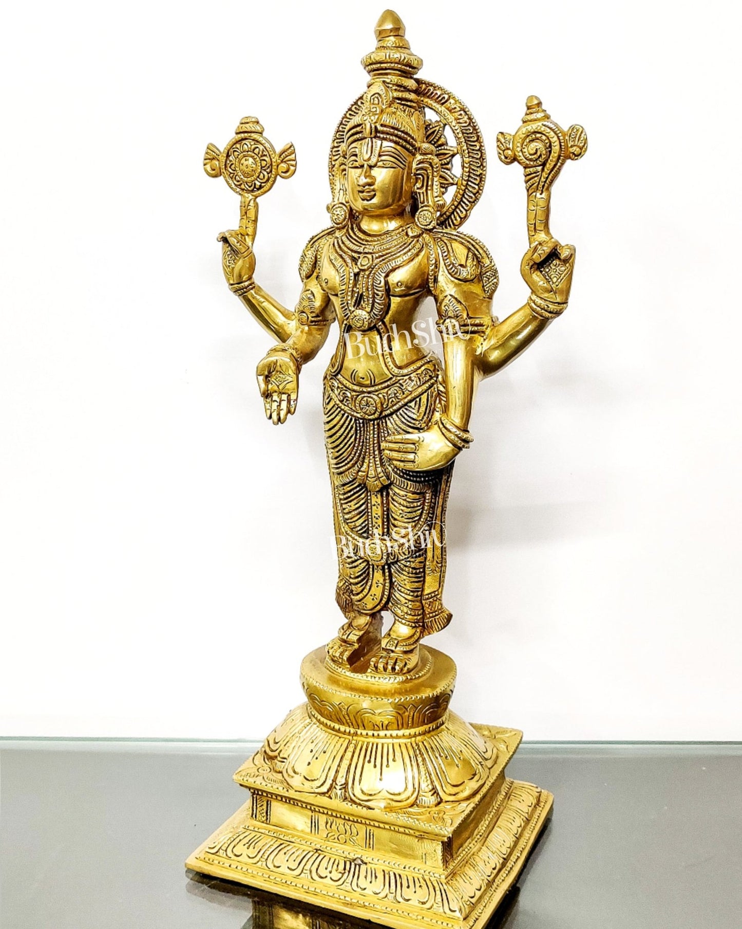 Tirupati Balaji Statue in Superfine Brass 18" - Budhshiv.com