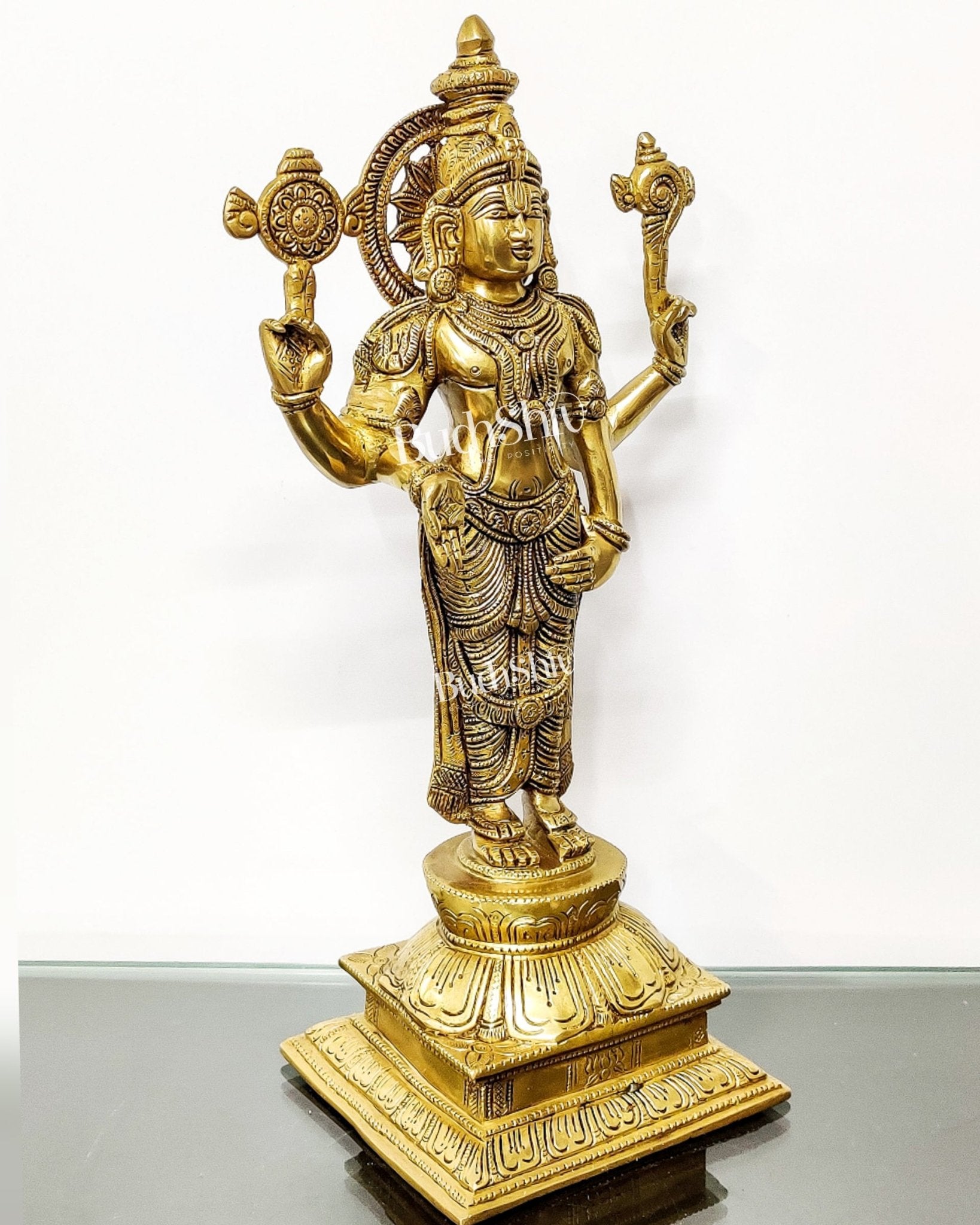 Tirupati Balaji Statue in Superfine Brass 18" - Budhshiv.com