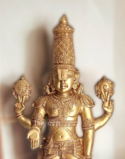 Tirupati Balaji Venkateshwar Brass Statue/Idol 33 inches - Budhshiv.com