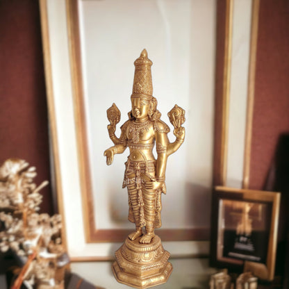 Tirupati Balaji Venkateshwar Brass Statue/Idol 33 inches - Budhshiv.com