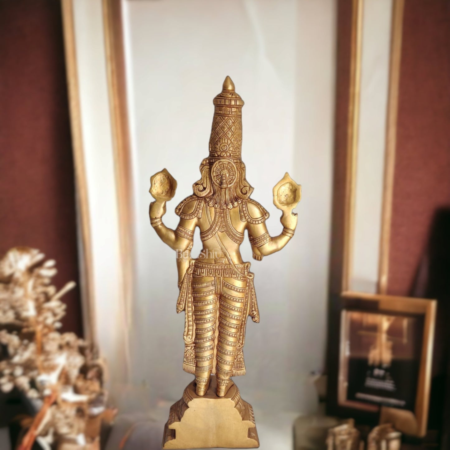 Tirupati Balaji Venkateshwar Brass Statue/Idol 33 inches - Budhshiv.com