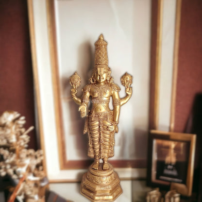 Tirupati Balaji Venkateshwar Brass Statue/Idol 33 inches - Budhshiv.com