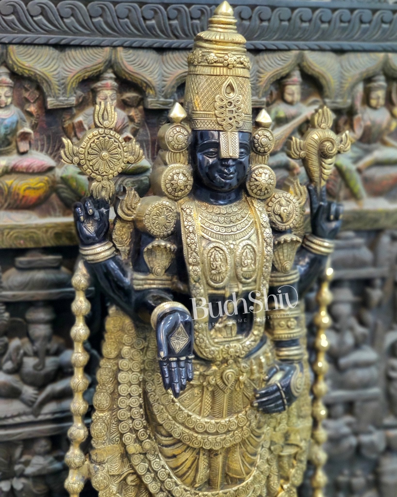 Tirupati Balaji Venkateshwar Brass Statue/Idol 38 inches - Budhshiv.com