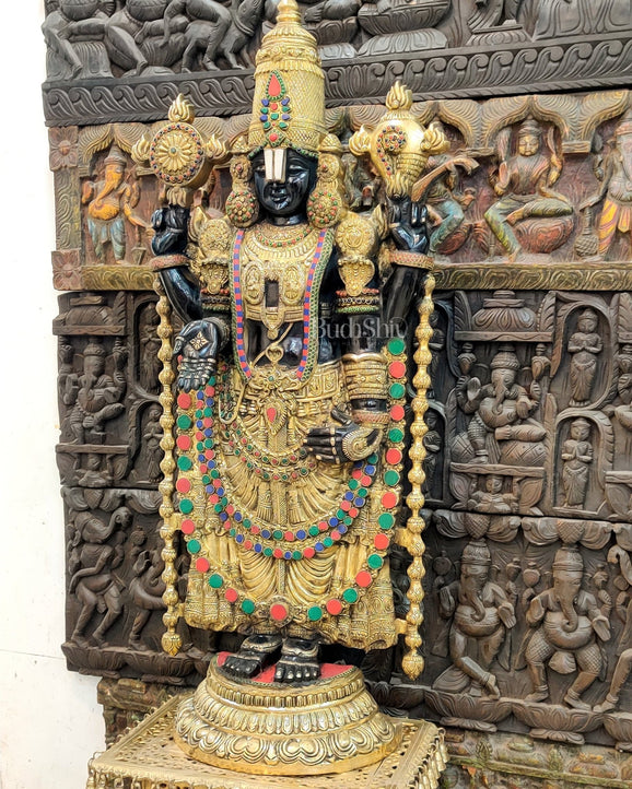 Tirupati Balaji Venkateshwar Brass Statue/Idol 48 inches - Budhshiv.com