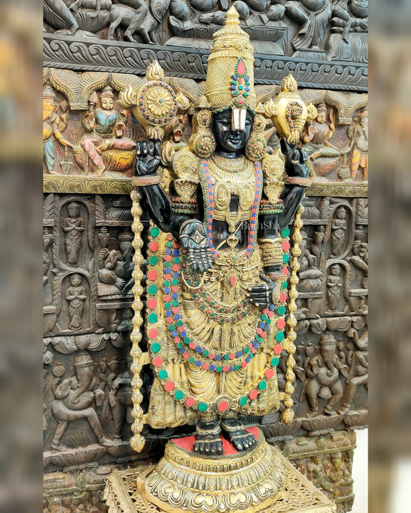 Tirupati Balaji Venkateshwar Brass Statue/Idol 48 inches - Budhshiv.com