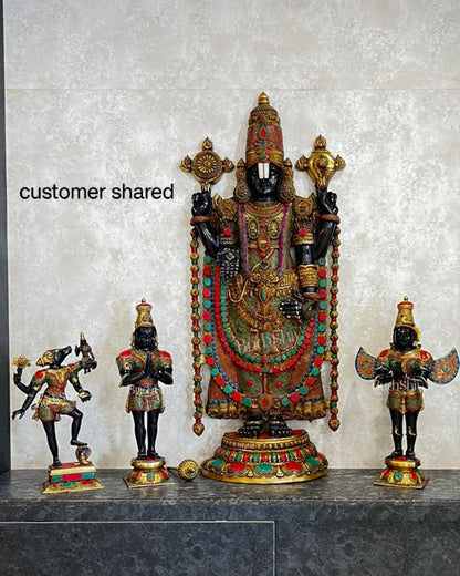 Tirupati Balaji Venkateshwar Brass Statue/Idol 48 inches - Budhshiv.com