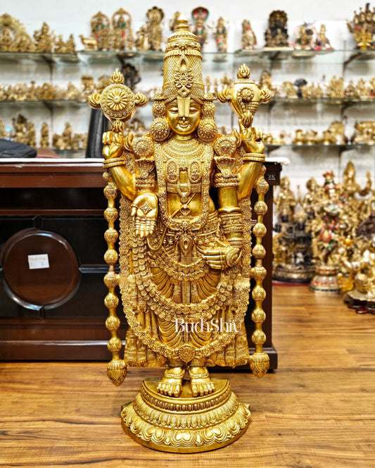 Tirupati Balaji Venkateshwar Brass Statue/Idol 48 inches - Budhshiv.com