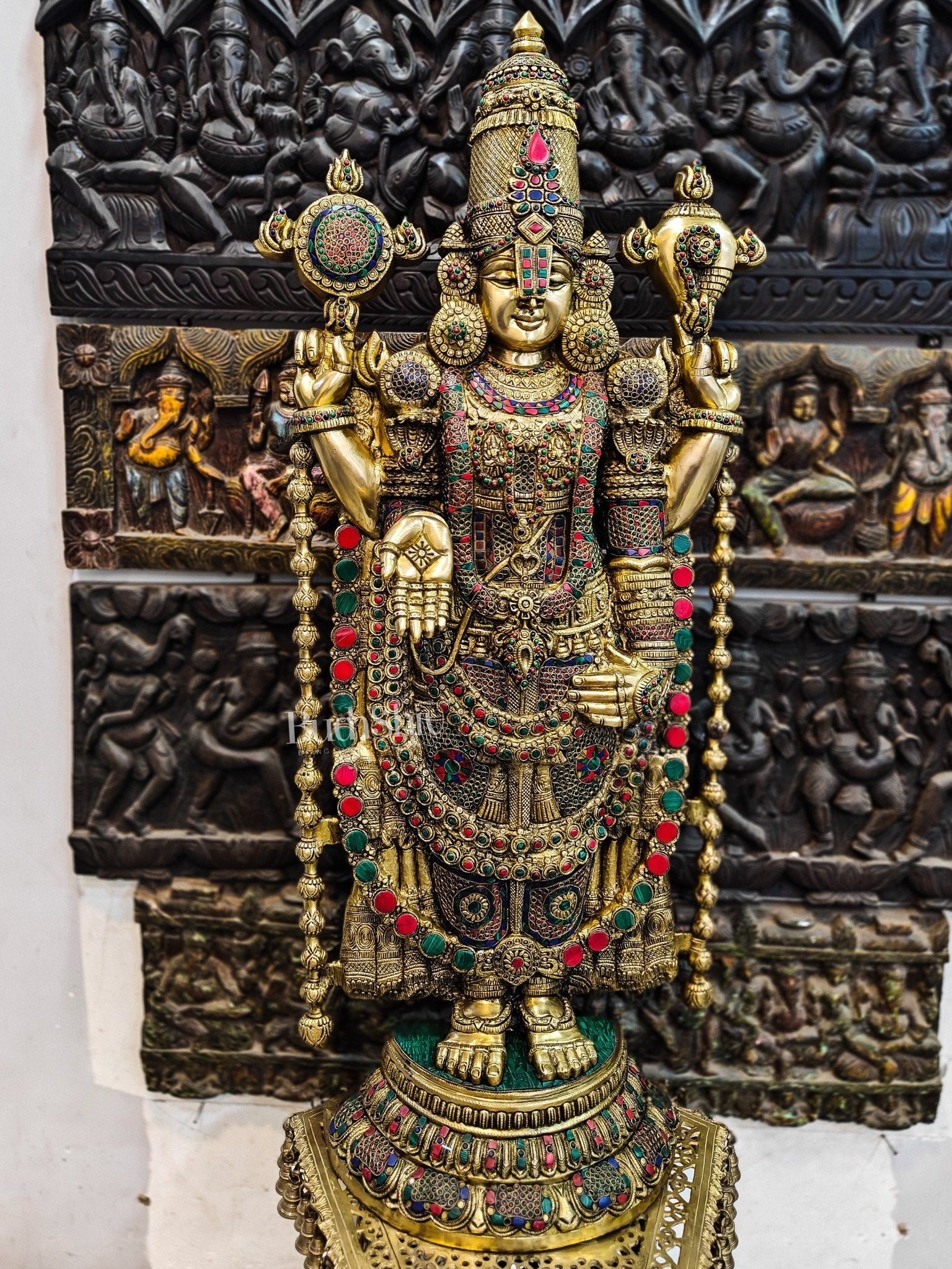 Tirupati Balaji Venkateshwar Brass Statue/Idol 48 inches - Budhshiv.com