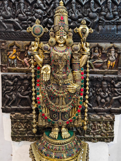 Tirupati Balaji Venkateshwar Brass Statue/Idol 48 inches - Budhshiv.com