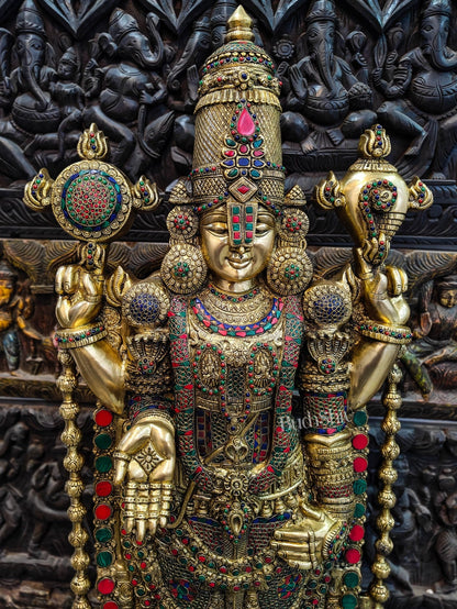 Tirupati Balaji Venkateshwar Brass Statue/Idol 48 inches - Budhshiv.com