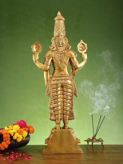 Tirupati Balaji Venkateshwara swamy Brass Statue/Idol 33 inches - Budhshiv.com