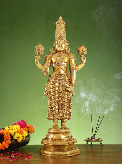 Tirupati Balaji Venkateshwara swamy Brass Statue/Idol 33 inches - Budhshiv.com