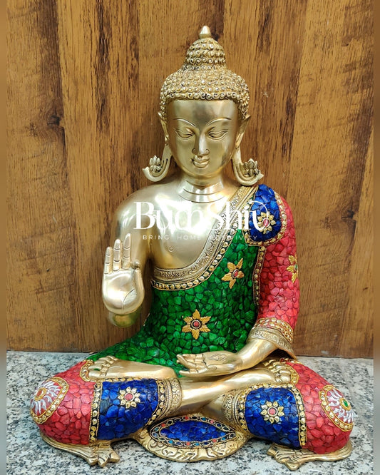 Unique 17.5-Inch Pure Superfine Brass Buddha Statue - Budhshiv.com