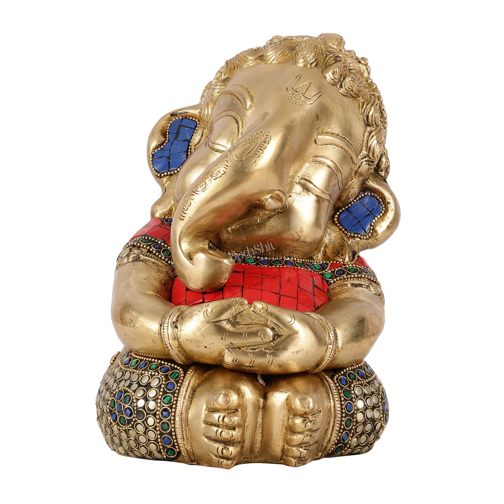 Unique Baby Ganesha Brass idol 9 inches - Budhshiv.com