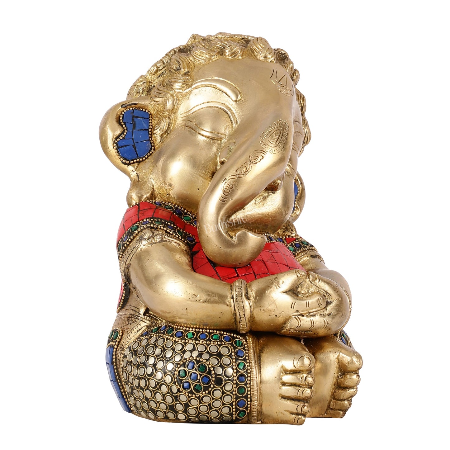 Unique Baby Ganesha Brass idol 9 inches - Budhshiv.com