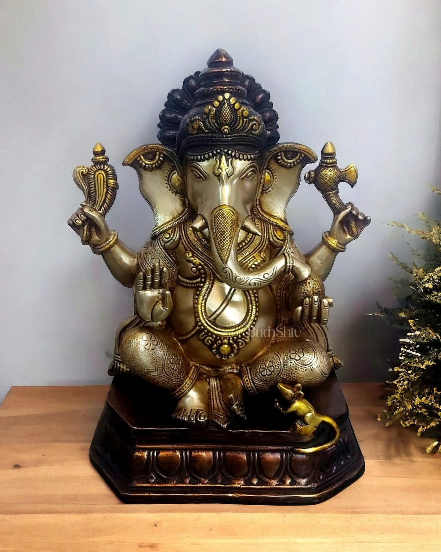 Unique Handcrafted Ganesha Statue 14 inch - Budhshiv.com