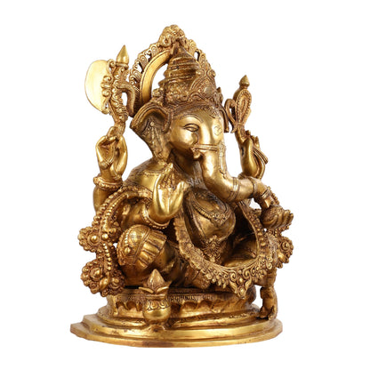 Unique lord Ganesha Brass Idol Height 20 inch - Budhshiv.com