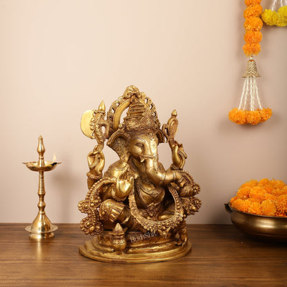 Unique lord Ganesha Brass Idol Height 20 inch - Budhshiv.com