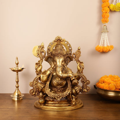 Unique lord Ganesha Brass Idol Height 20 inch - Budhshiv.com