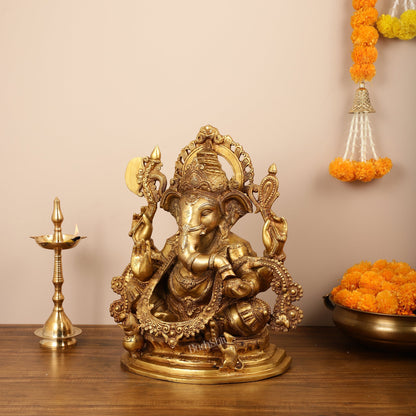 Unique lord Ganesha Brass Idol Height 20 inch - Budhshiv.com