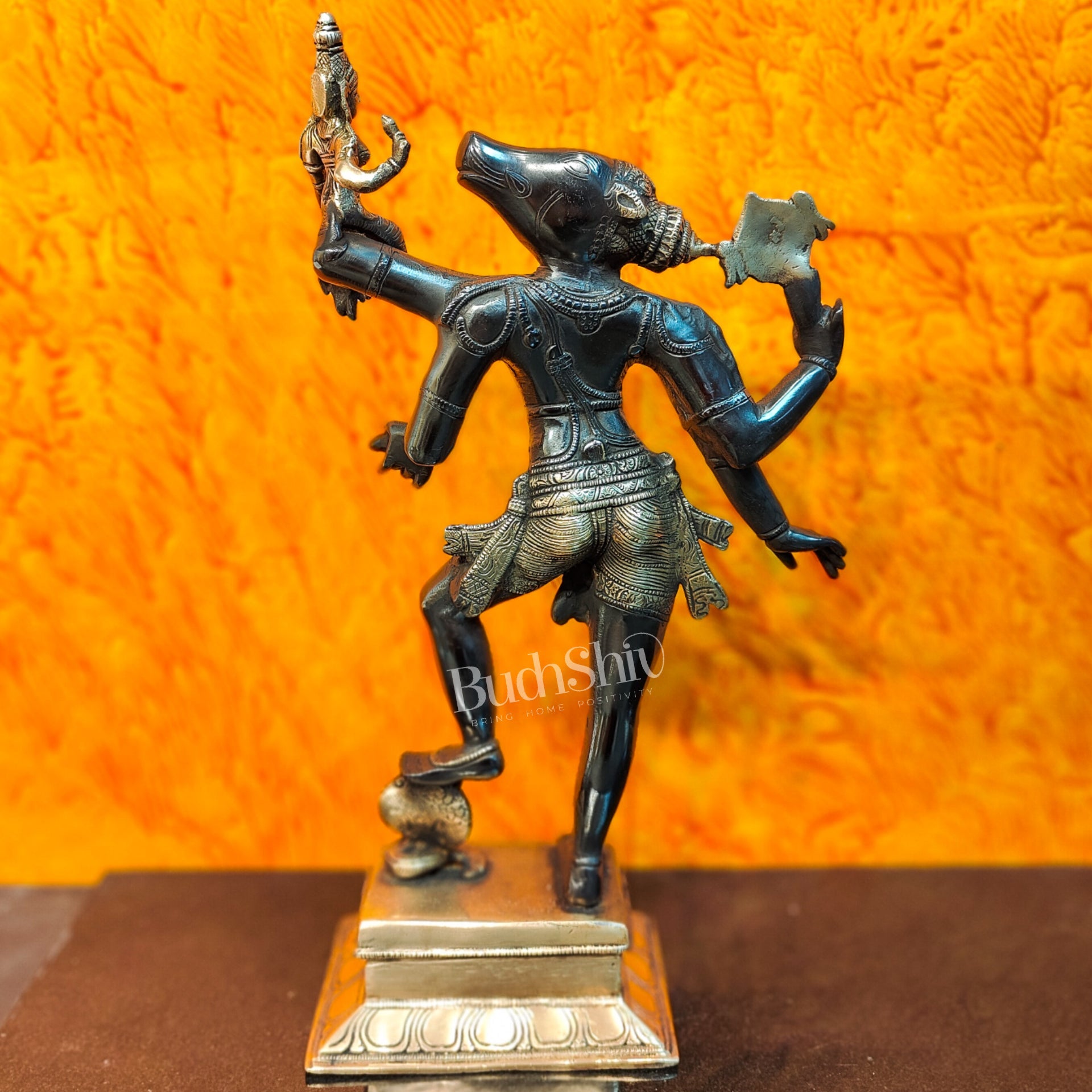 Varaha with Bhooma Devi Varaha Lakshmi Brass Statue 17 inch Black Gold - Budhshiv.com